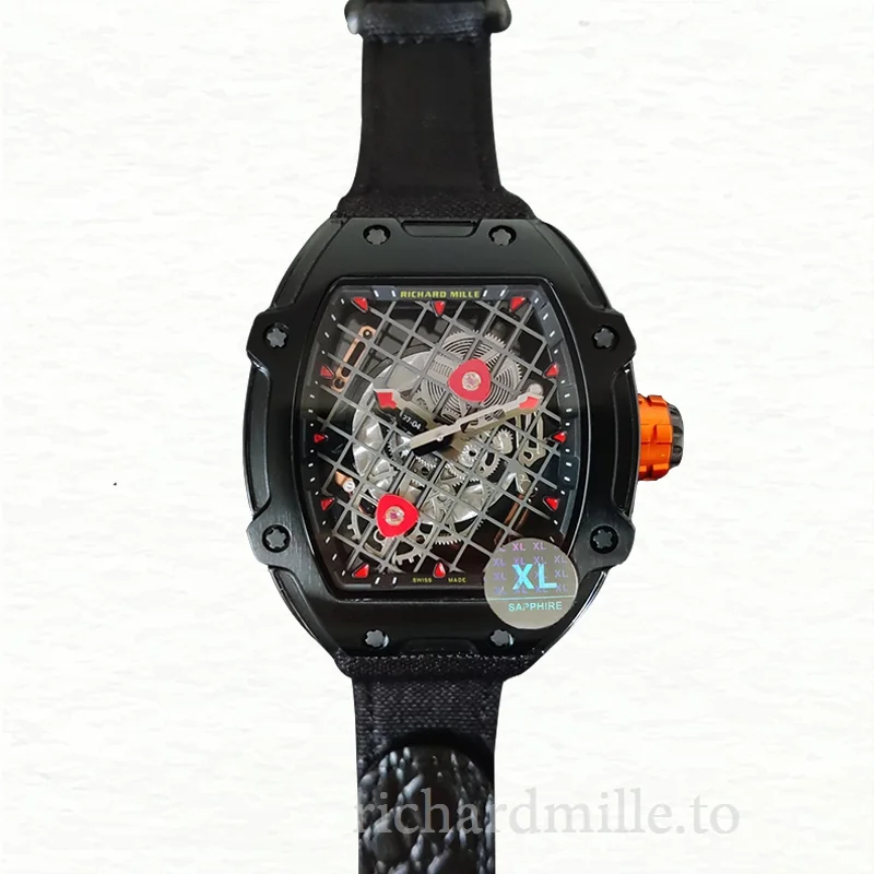 Richard Mille RM27-04 Mechanical Men Transparent Dial Nylon Strap Watch