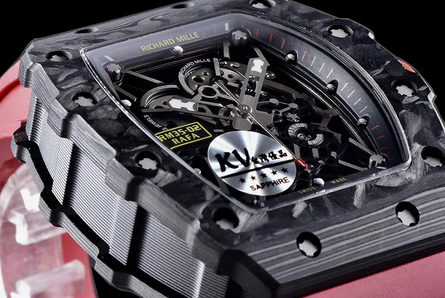 Richard Mille Replica RM 35-02 Red Strap Sapphire Mirror