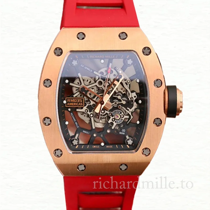 Richard Mille RM035 Men Mechanical Rubber Band Stainless Steel
