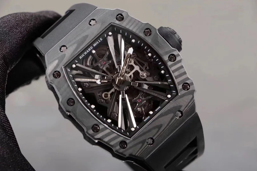 Richard Mille Replica RM 12-01 Black Rubber Strap
