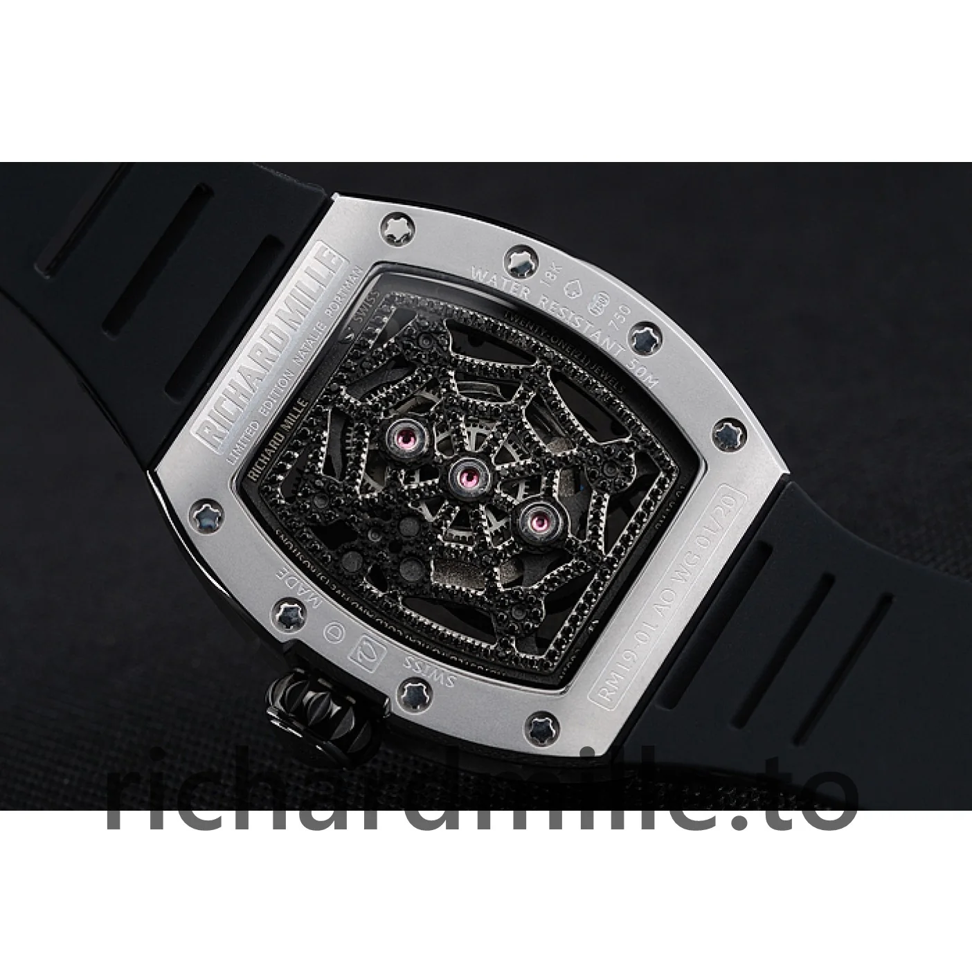 Richard Mille RM 19-01 1454256 Men Black Dial Rubber Watch