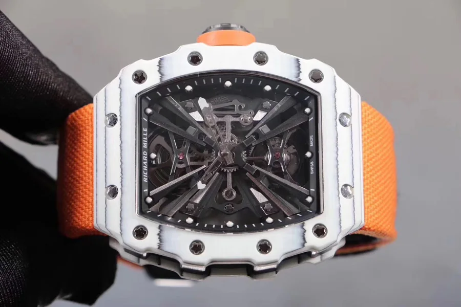 Richard Mille Replica RM 12-01 Orange Fabric Cloth Material Strap