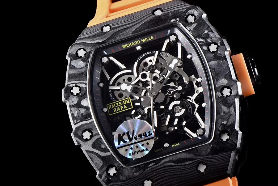 Richard Mille Replica RM 35-02 Orange Imported Rubber Strap