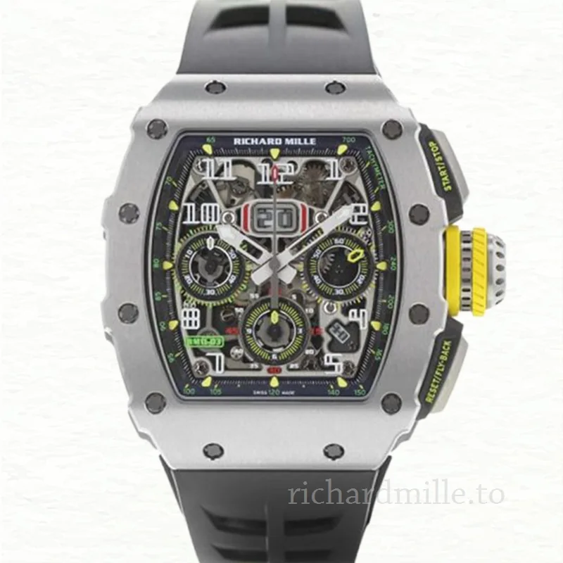 Richard Mille RM 11-03 Rubber Band Transparent Dial Men's Watch Grey