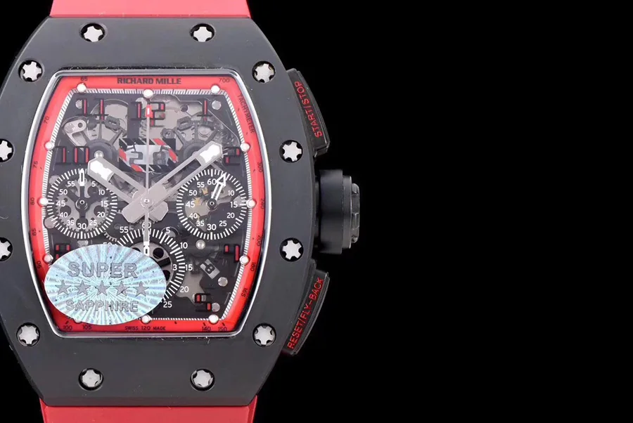 Richard Mille Replica RM 011 Red Rubber Strap