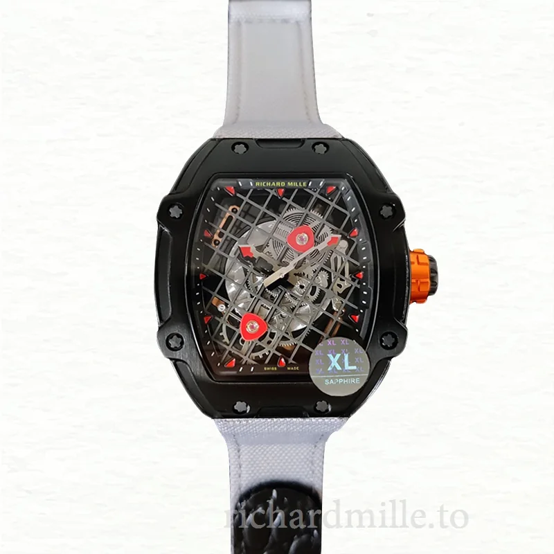 Richard Mille RM27-04 Mechanical Men Transparent Dial Nylon Strap Watch