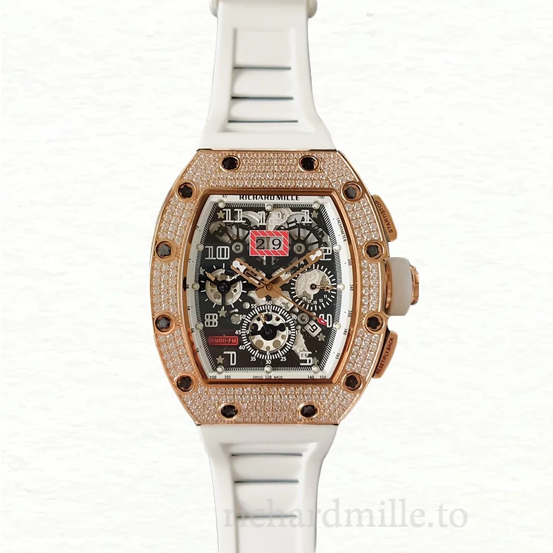 Richard Mille RM011 Mechanical Men Watch Rubber Band Diamond Bezel