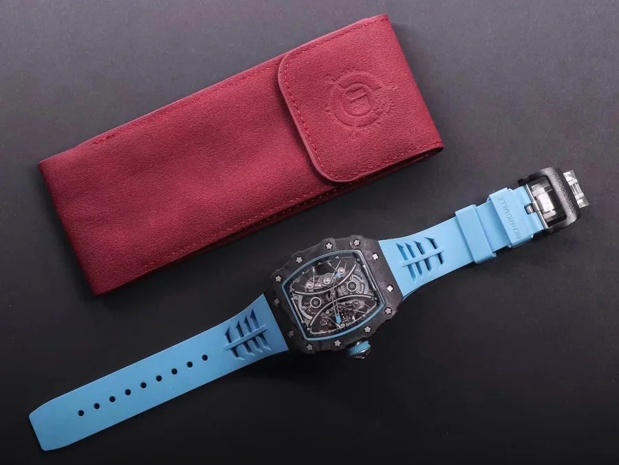 Richard Mille Replica RM 53-01 Blue Rubber Strap