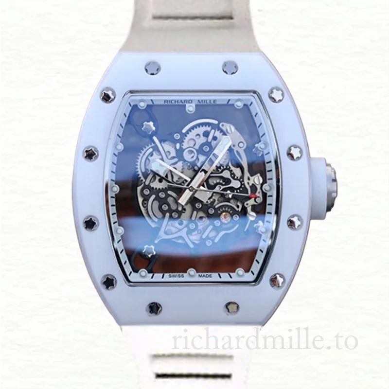 Richard Mille RM055 Men Mechanical Watch Transparent Dial