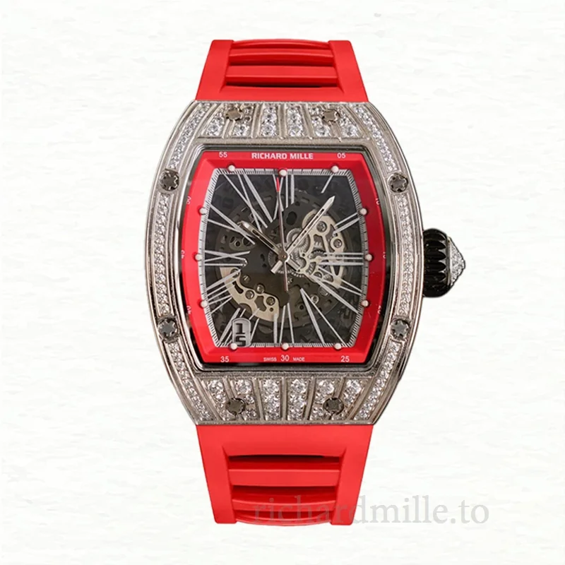 Richard Mille RM023 Automatic Men Rubber Band Watch Roman Numeral