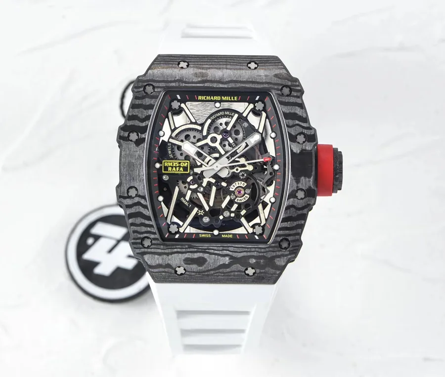 Richard Mille Replica RM 035-2 White Strap Skeleton Dial Folding Buckle