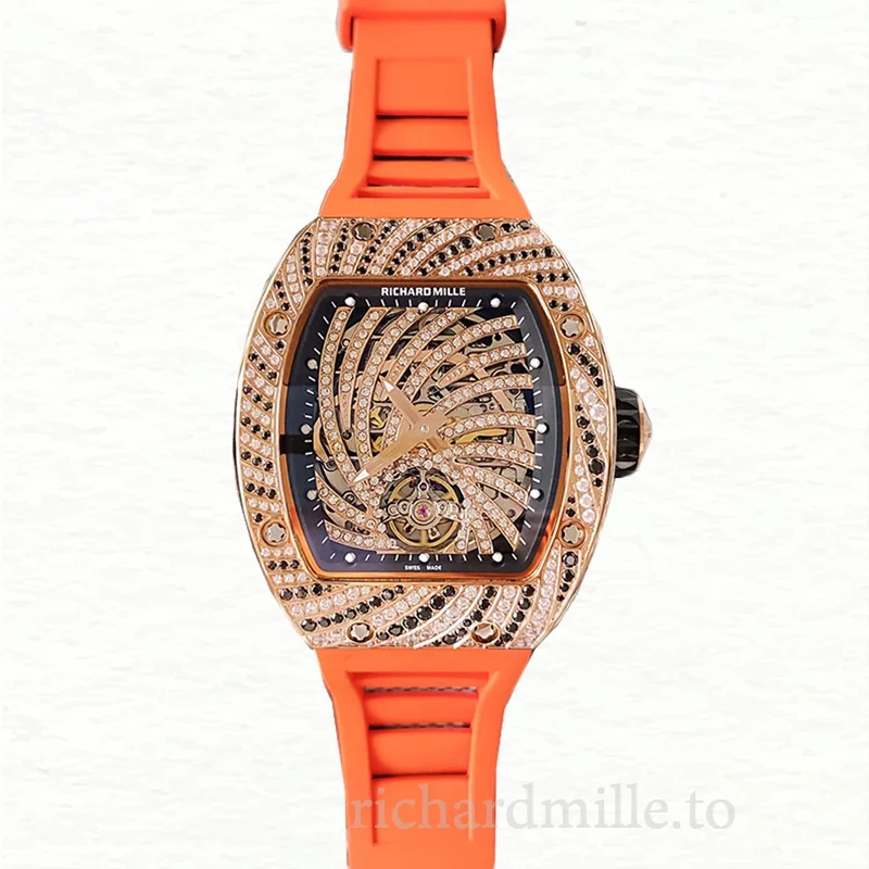 Richard Mille RM51-02 Mechanical Ladies Watch Diamond Bezel Rubber Band