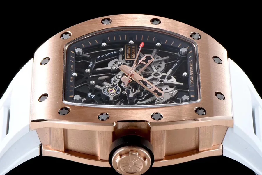 Richard Mille Replica RM 035 White Rubber Strap