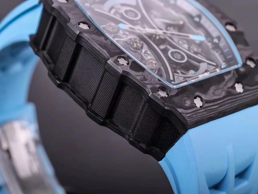 Richard Mille Replica RM 53-01 Blue Rubber Strap