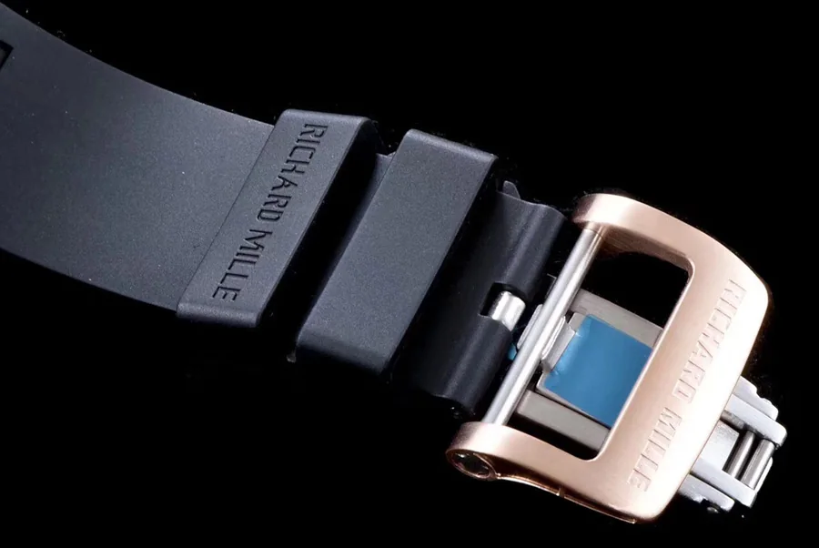 Richard Mille Replica RM 035 Black Rubber Strap Hollow Dial