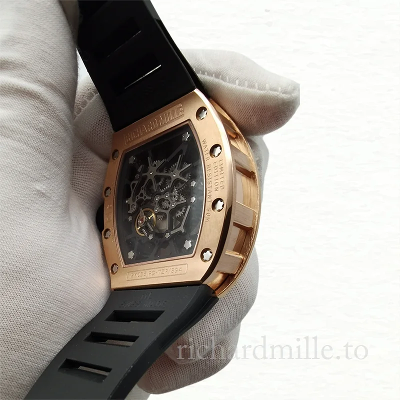 Richard Mille RM035 Mechanical Men Transparent Dial Rubber Band