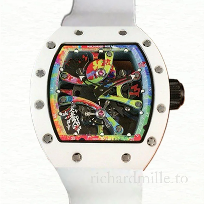 Richard Mille RM68-01 Hand Wind Men Transparent Dial Rubber Band