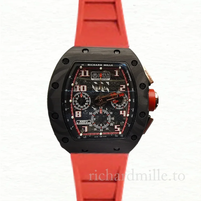 Richard Mille RM011 Automatic Men Titanium Watch Rubber Band