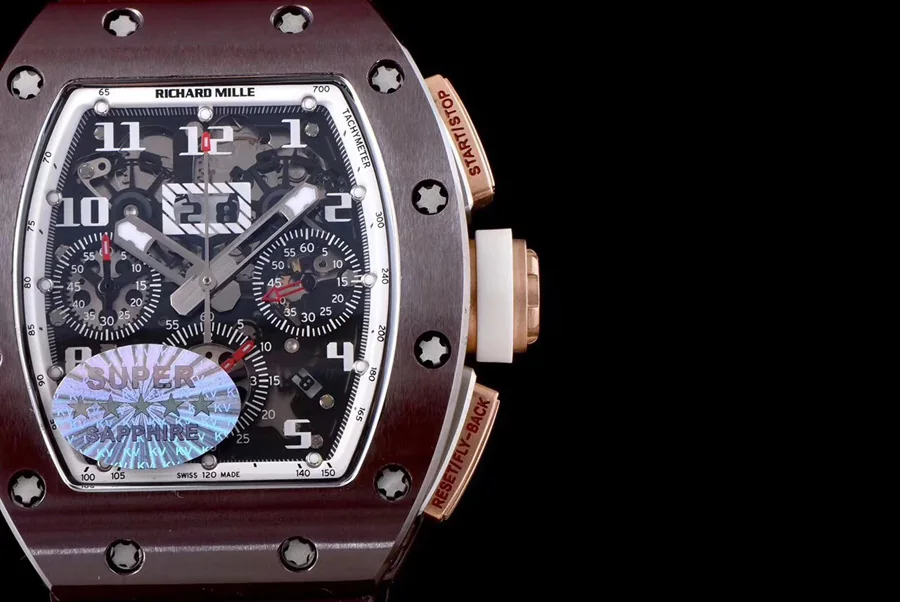 Richard Mille Replica RM 011 Brown Rubber Strap