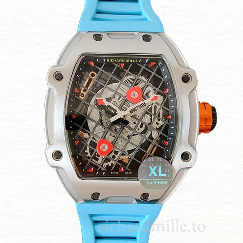 Richard Mille RM27-04 Men Mechanical Transparent Dial Rubber Band Watch