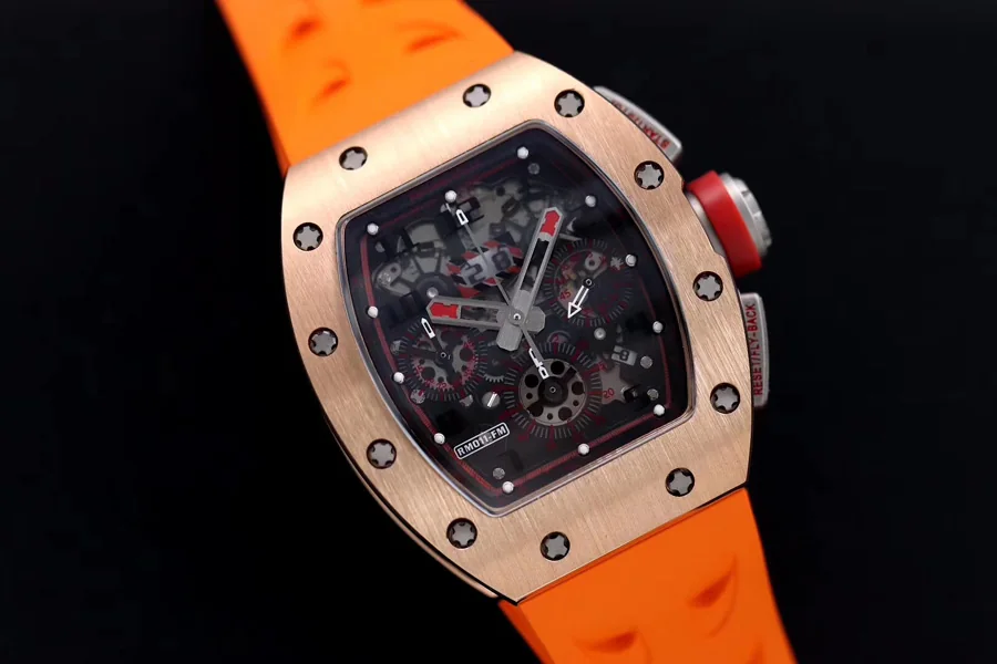 Richard Mille Replica RM 011 Orange Strap Through Bottom