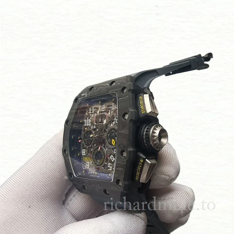 Richard Mille RM011 Men Automatic Rubber Band Watch