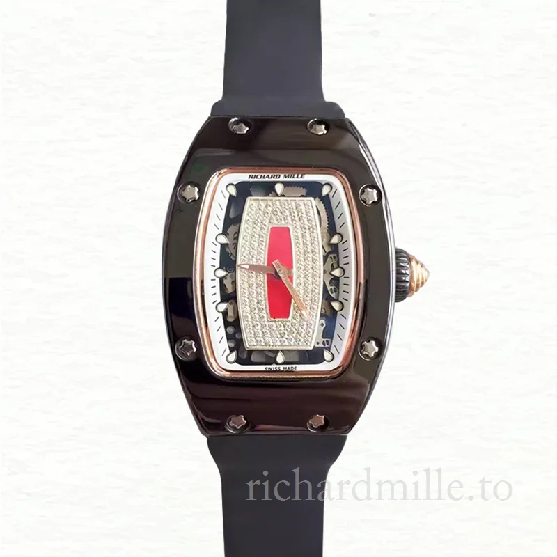 Richard Mille RM07-01 Automatic Ladies Red With Diamonds Dial Watch
