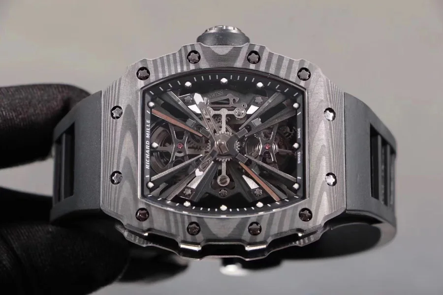 Richard Mille Replica RM 12-01 Black Rubber Strap