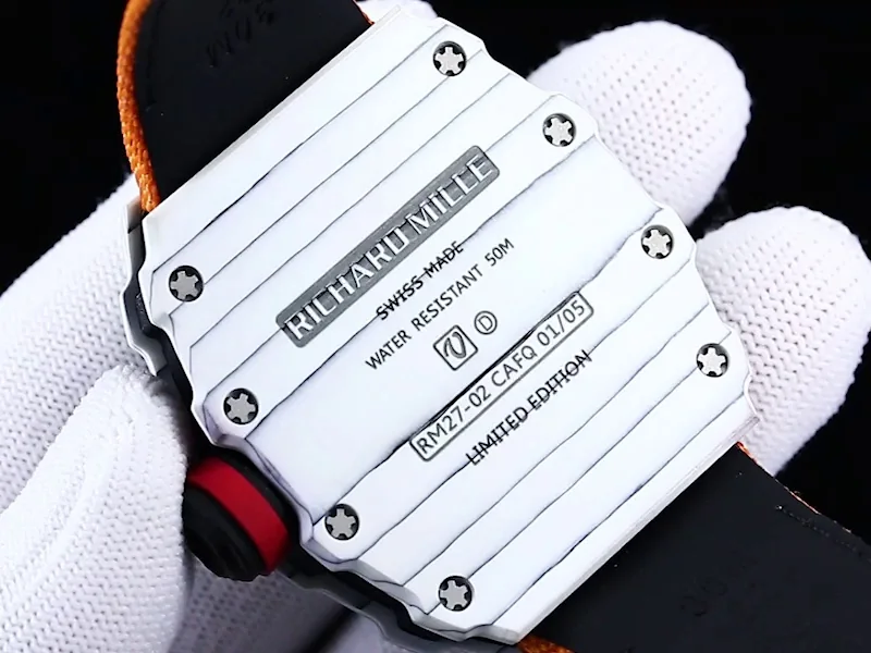 Luxury Swiss Richard Mille RM 27-02 Replica Rafael Nadal Floating Tourbillon Watch – Carbon TPT Case, Orange Nylon Strap