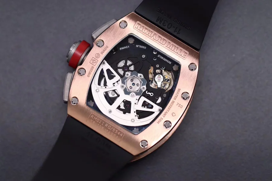 Richard Mille Replica RM 011 Black Strap Black Dial