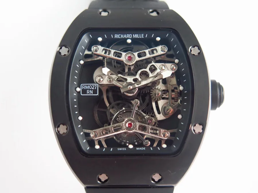 Richard Mille Replica RM 027 Black Rubber Strap Dense Bottom