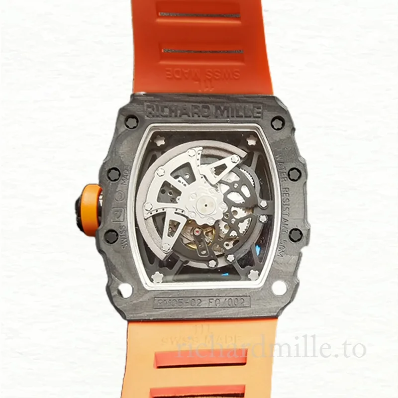 Richard Mille RM35-02 Mechanical Men Rubber Band Watch Transparent Dial
