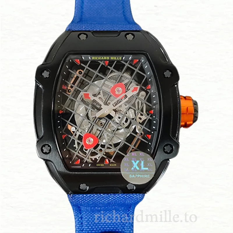 Richard Mille RM27-04 Mechanical Men Transparent Dial Nylon Strap Watch