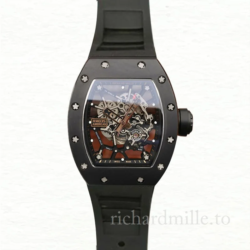 Richard Mille RM035 Men Mechanical Watch Transparent Dial