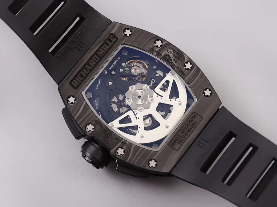Richard Mille Replica RM 011 Black Strap Black Dial