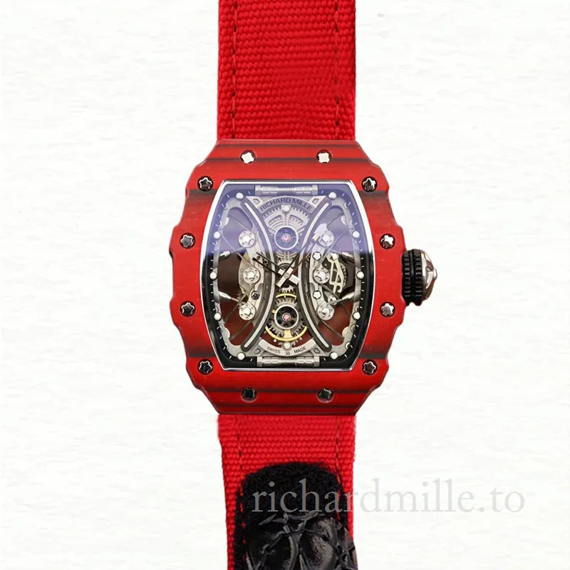 Richard Mille RM53-01 Men Mechanical Watch Transparent Dial