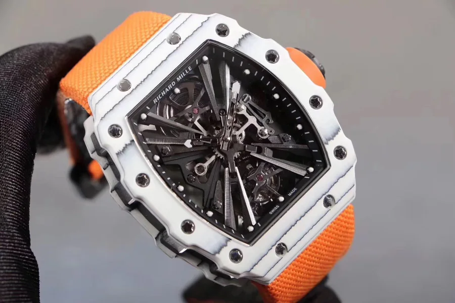 Richard Mille Replica RM 12-01 Orange Fabric Cloth Material Strap