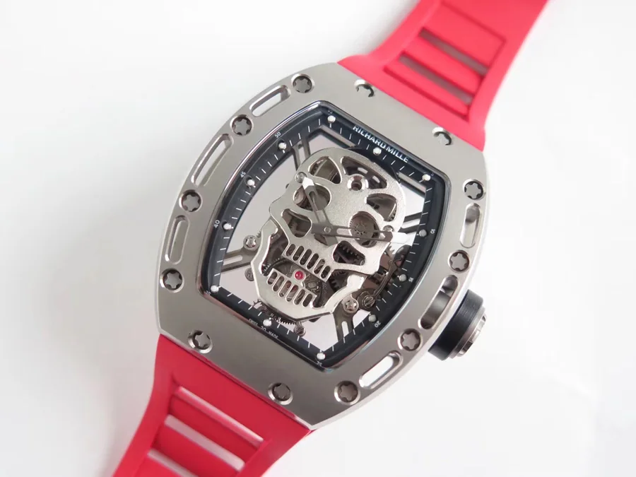 Richard Mille Replica RM 052 Red Rubber Strap Titanium Bezel