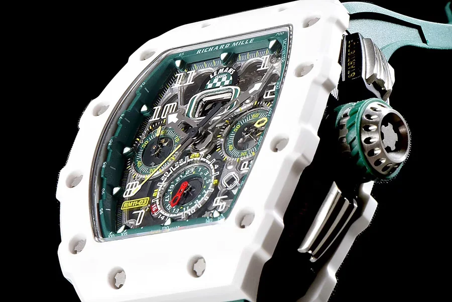 Richard Mille Replica RM 011-03 Green Rubber Strap