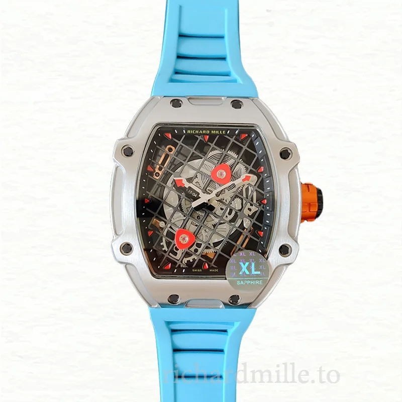 Richard Mille RM27-04 Men Mechanical Transparent Dial Rubber Band Watch