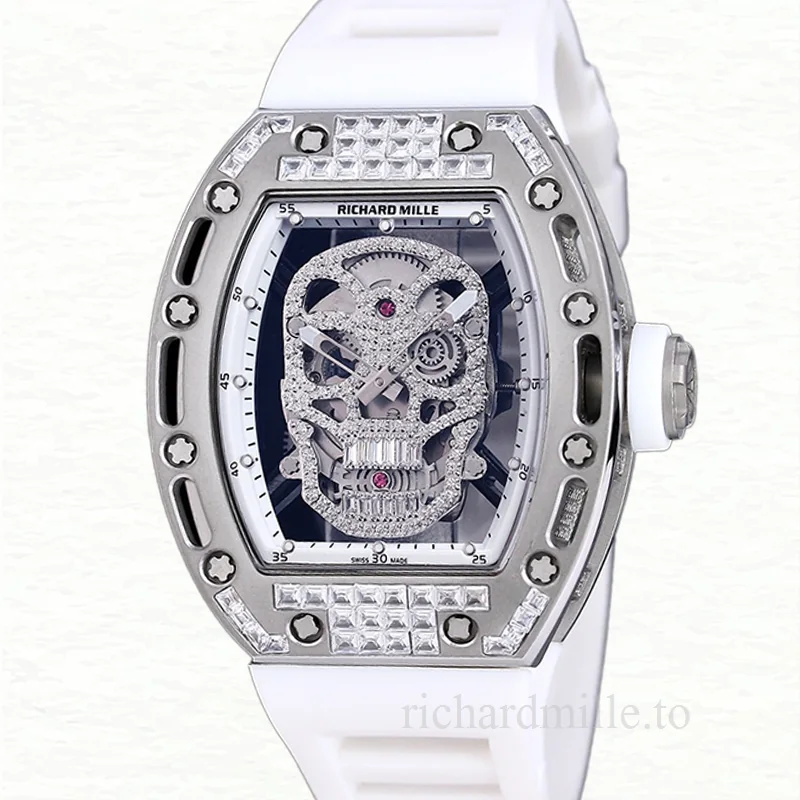 Richard Mille RM 052 Automatic Men Rubber Band Watch Stainless Steel