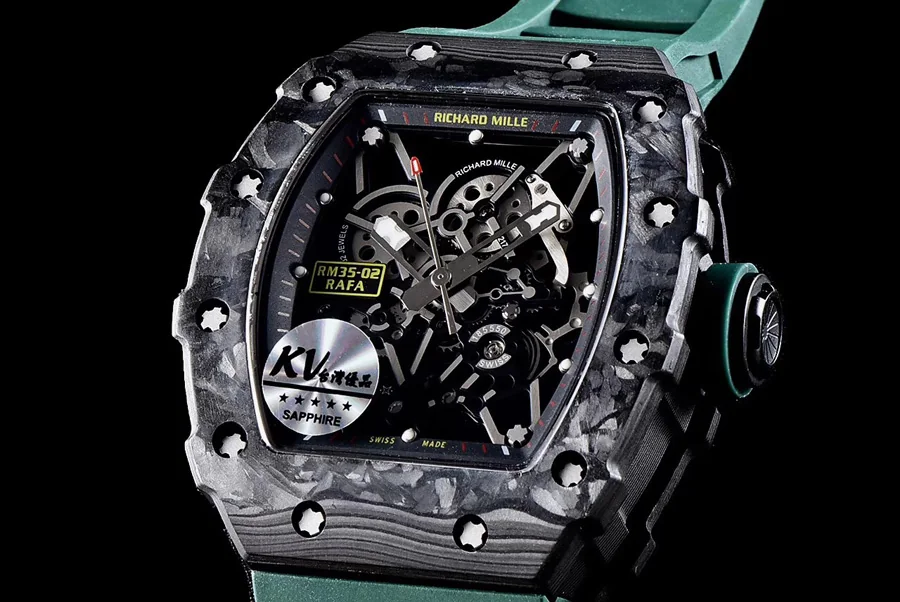 Richard Mille Replica RM 35-02 V3 Upgraded Green Strap