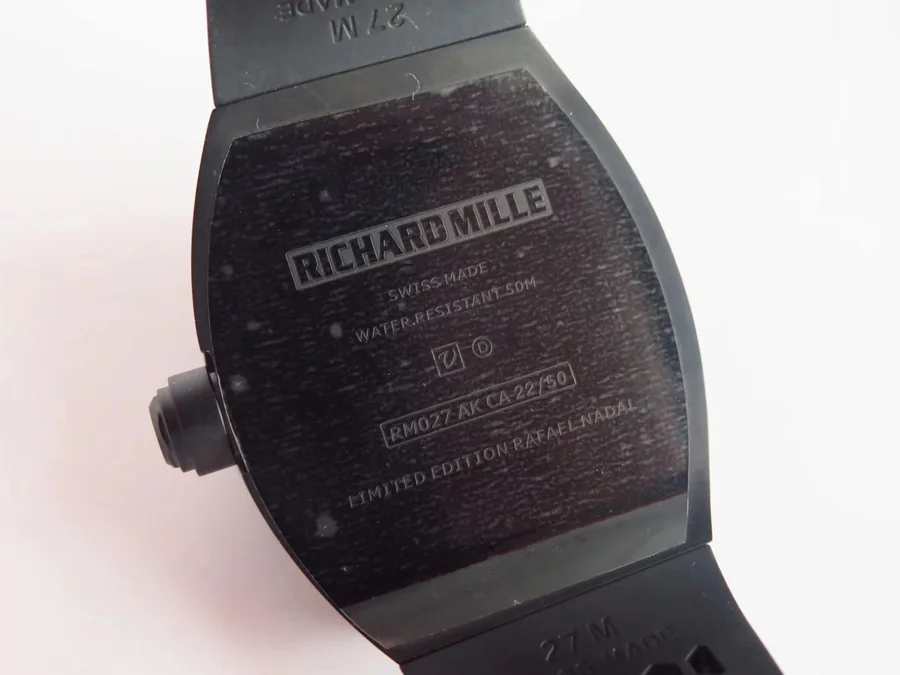 Richard Mille Replica RM 027 Black Rubber Strap Dense Bottom
