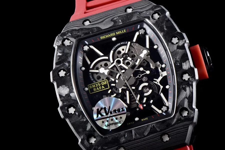 Richard Mille Replica RM 35-02 Red Strap Sapphire Mirror