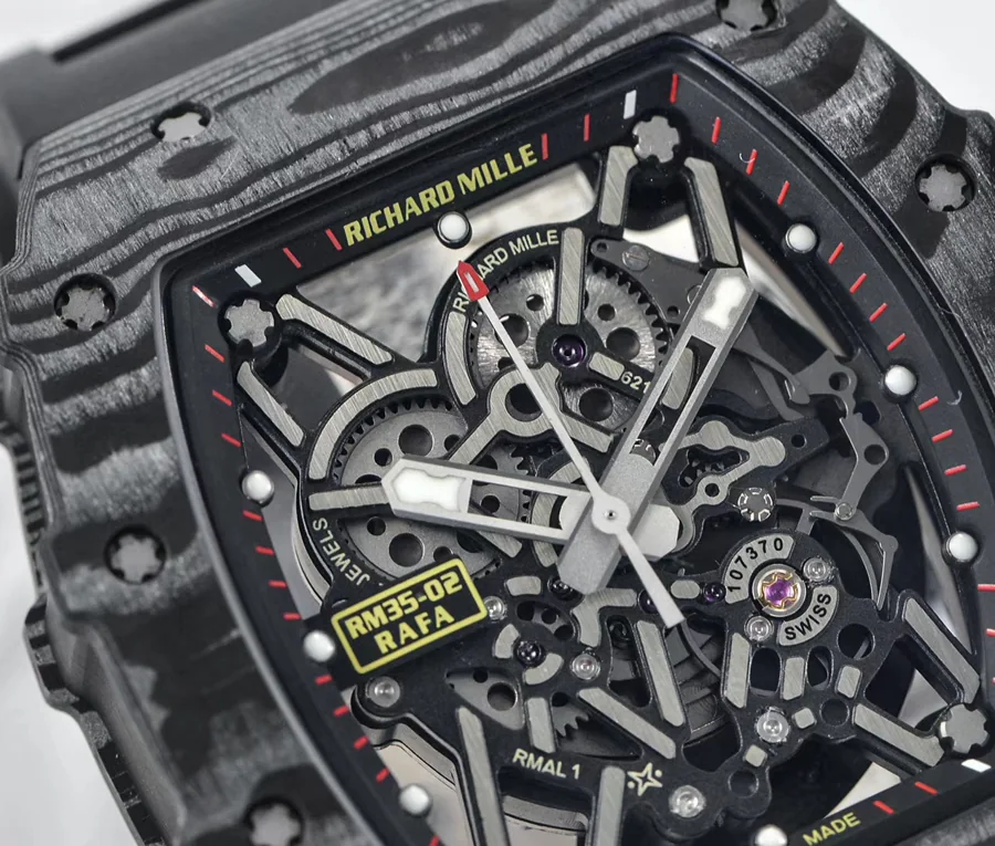 Richard Mille Replica RM 035-2 Black Rubber Strap Sapphire Crystal Glass