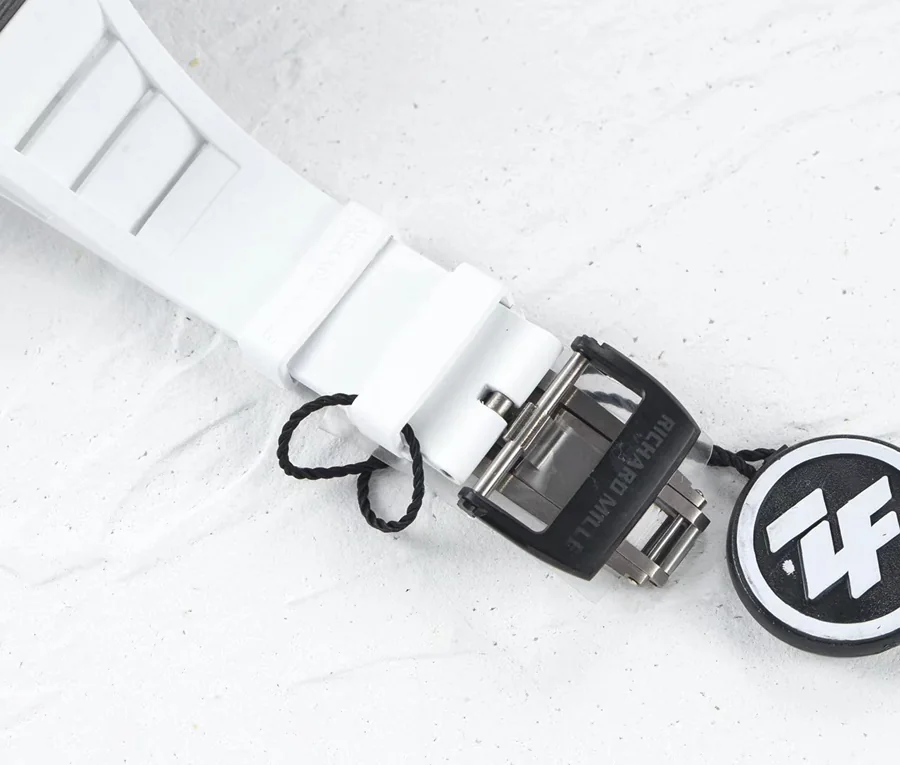 Richard Mille Replica RM 035-2 White Strap Skeleton Dial Folding Buckle