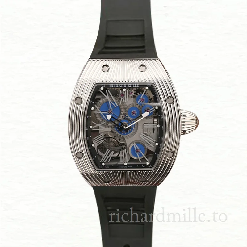 Richard Mille RM018 Mechanical Men Rubber Band Transparent Dial Watch