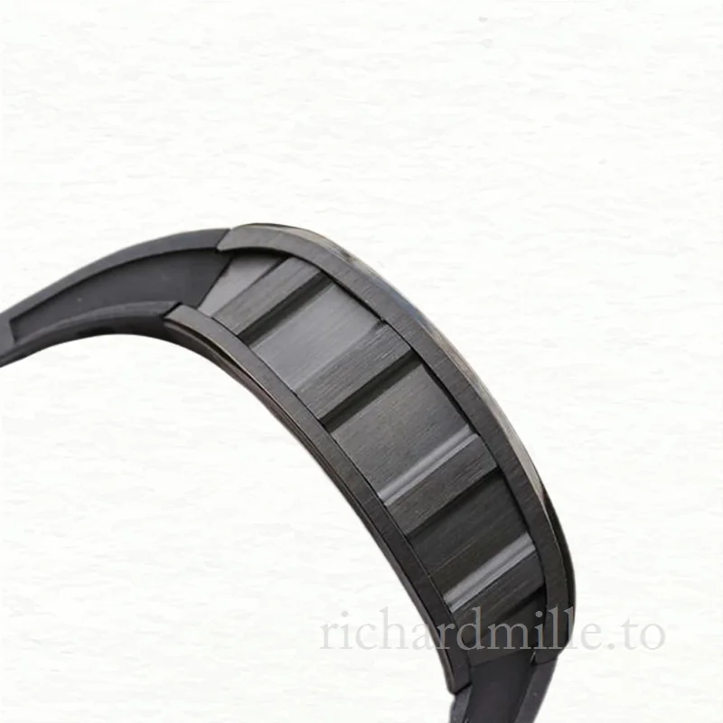 Richard Mille RM011 Automatic Men Rubber Band Watch Transparent Dial