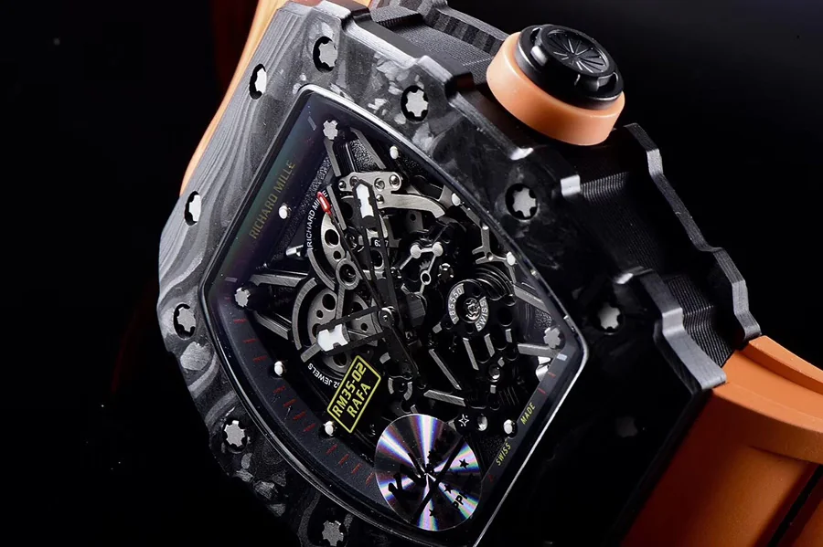 Richard Mille Replica RM 35-02 Orange Imported Rubber Strap