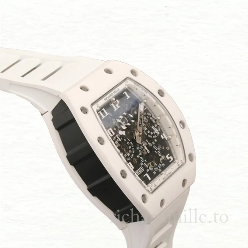 Richard Mille RM011 Men Automatic Ceramics Bezel Transparent Dial Watch